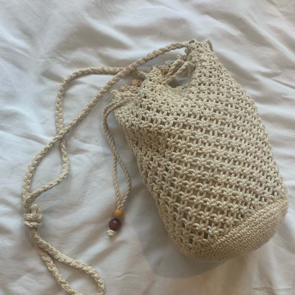 Macrame Tassle Girls Drawstring Purse